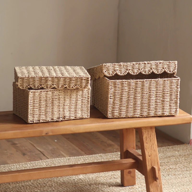 Handcrafted storage boxes made of natural material Stornfield