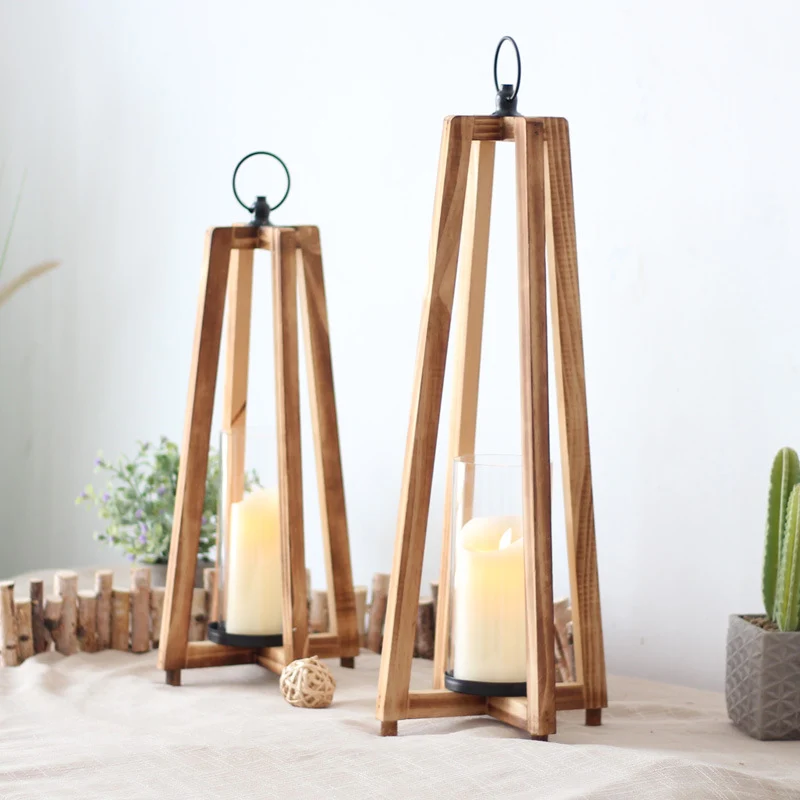 Elegant lantern made of wood and glass Stornfield