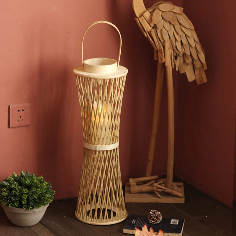 Elegant lamp stand made of woven material Stornfield