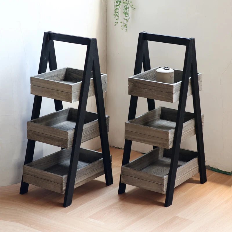 Three-door wooden shelf with modern design Stornfield