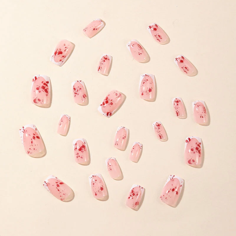 Künstlerische Blutstropfen Acryl-Nagelerweiterungen Karnz