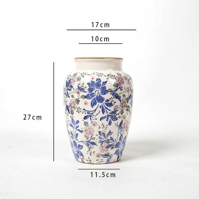 Floral Ceramic Vase with Artistic Design Stornfield