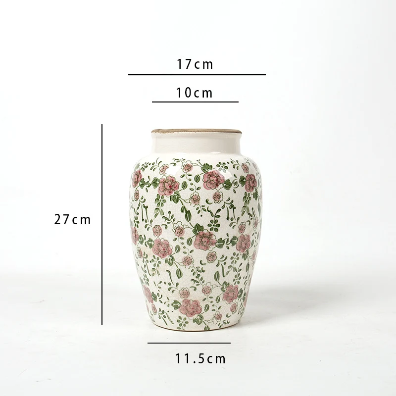 Floral Ceramic Vase with Artistic Design Stornfield