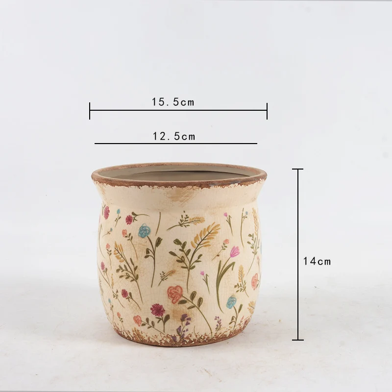Decorative ceramic plant container with artistic design Stornfield