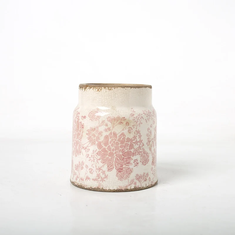 Decorative flower pot with floral decoration Stornfield