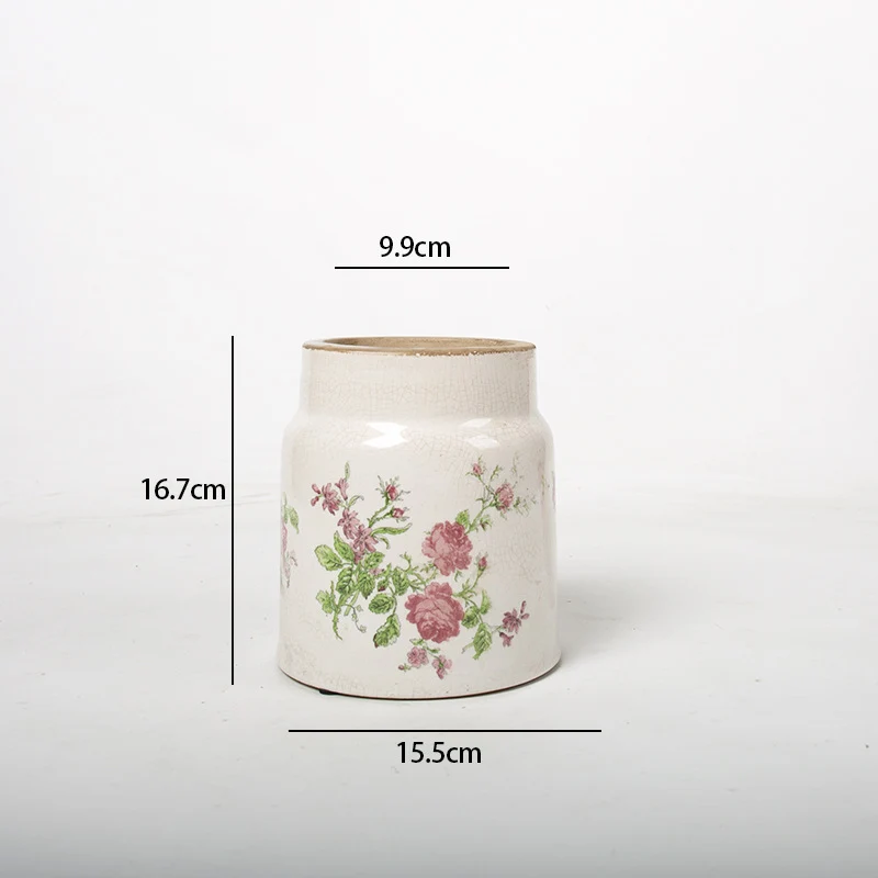 Decorative flower pot with floral decoration Stornfield