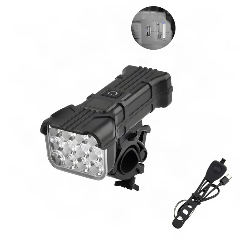 USB-Fahrradlicht mit 12 LEDs und Hupe