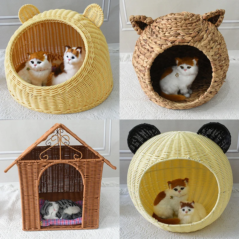 Playful Bear-Shaped Woven Pet Bed Stornfield