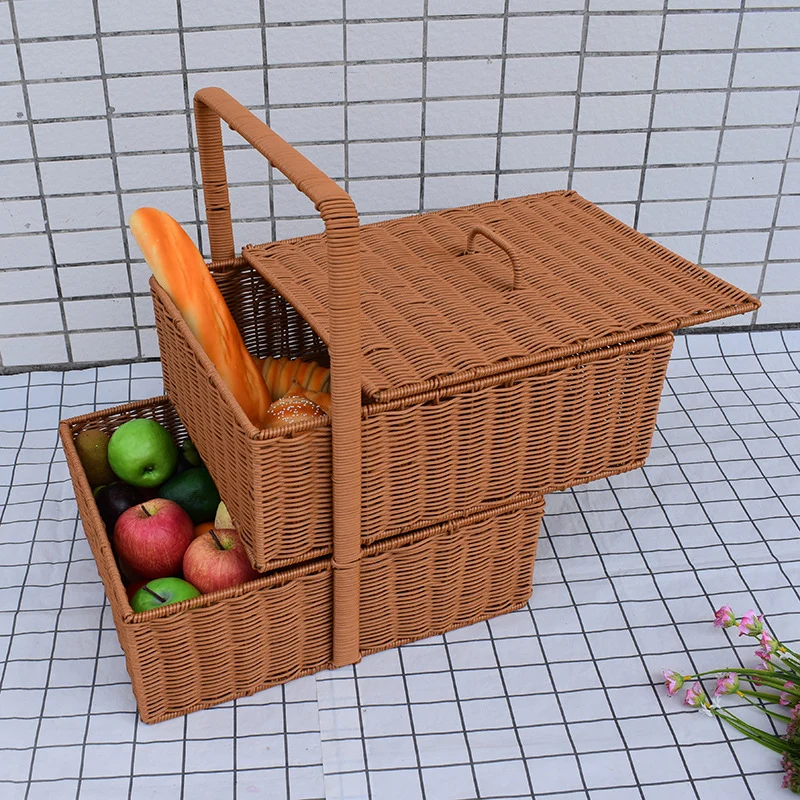 Multi-Functional Woven Storage Basket with Lid Stornfield