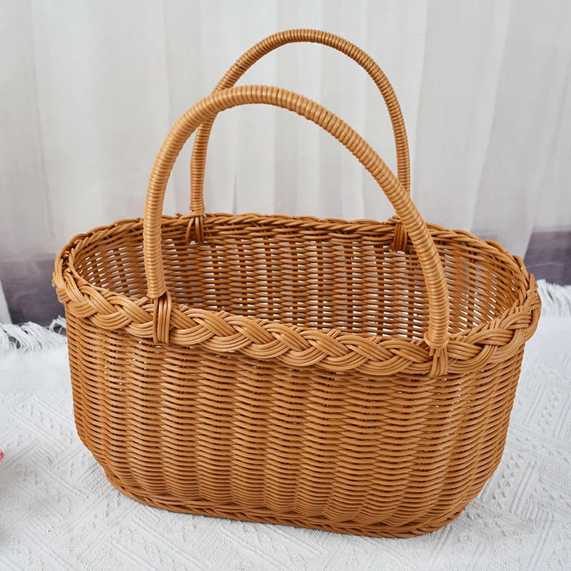 Handwoven Storage Basket with Braided Handles Stornfield