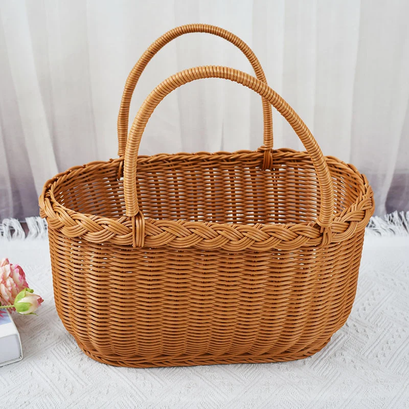 Handwoven Storage Basket with Braided Handles Stornfield