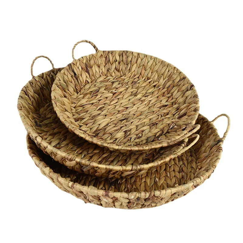 Handwoven Natural Serving Tray Set Stornfield