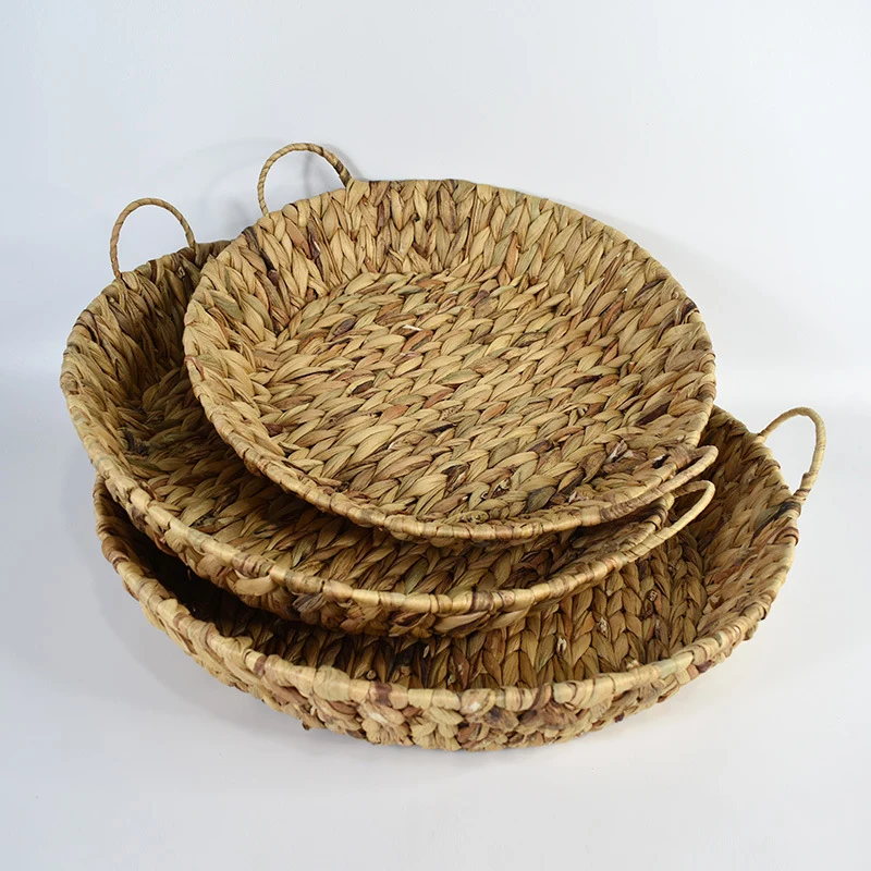 Handwoven Natural Serving Tray Set Stornfield