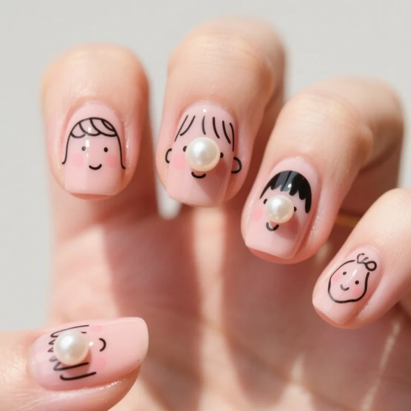 Whimsical Character Nail Art Stornfield