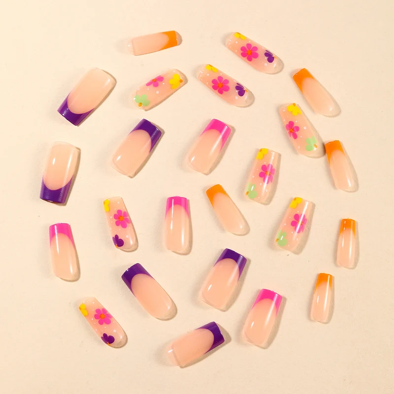 Vibrant Floral Nail Art Extensions Stornfield