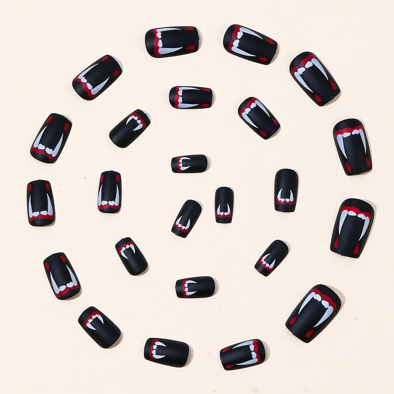 Vampire-Themed Acrylic Nail Art Set Stornfield
