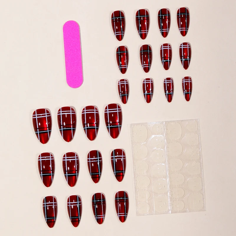 Trendy Plaid Nail Art Extensions Stornfield
