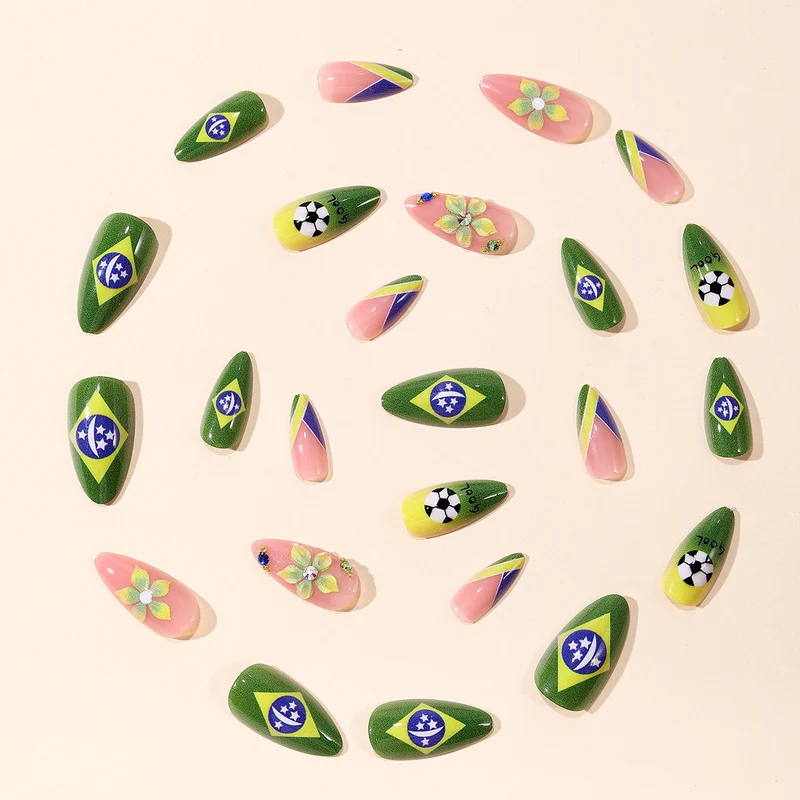 Themed Soccer-Inspired Nail Art Extensions Stornfield