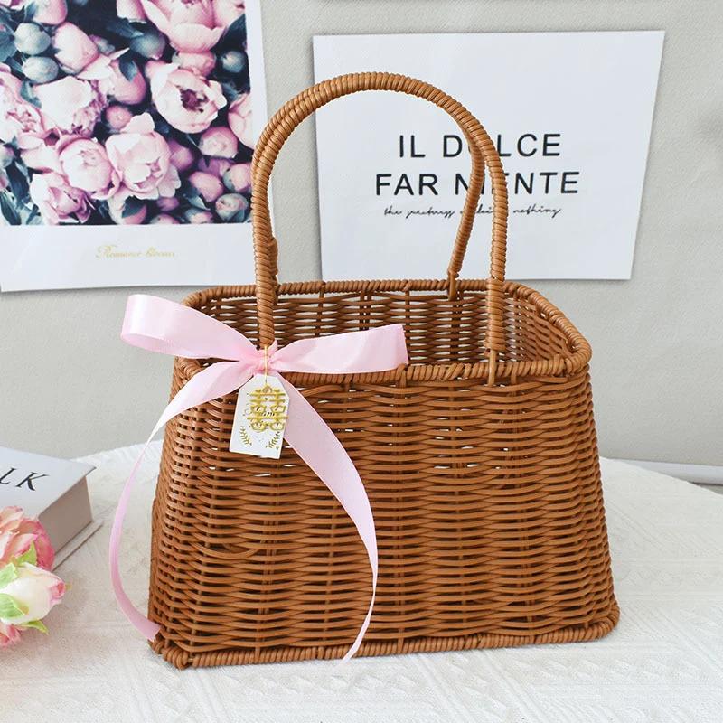 Elegant Handcrafted Rattan Tote Basket Stornfield