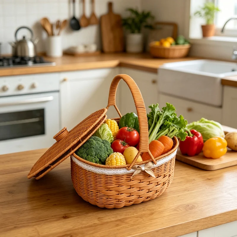 Eleganter Geflochtener Picknickkorb Karnz