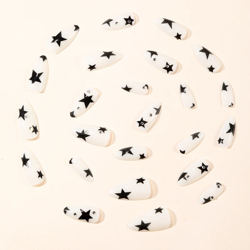 Star-Accent Stiletto Nail Art Extensions Stornfield