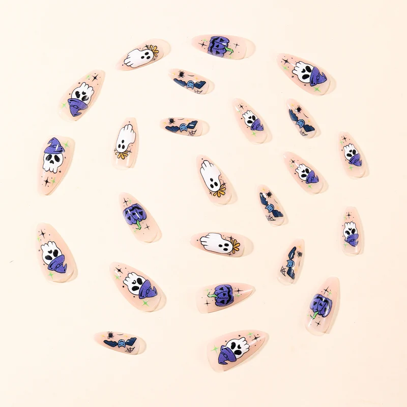 Spooky Themed Stiletto Nail Art Extensions Stornfield
