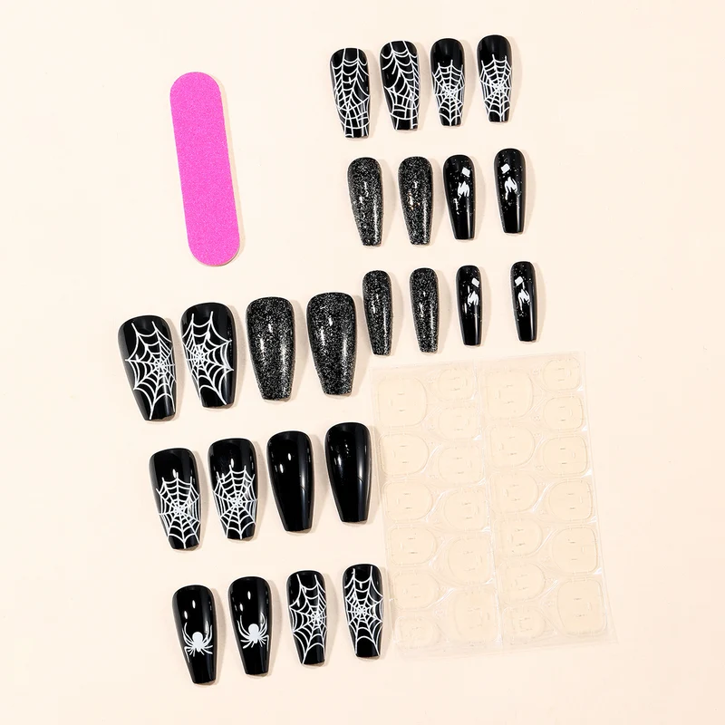 Spooky Spider Web Nail Art Extensions Stornfield