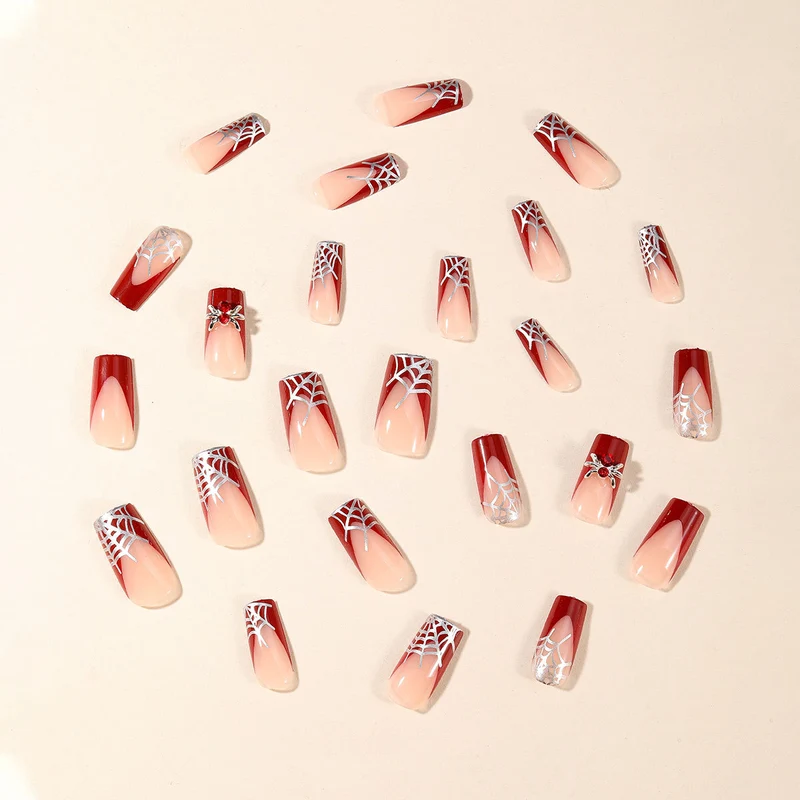 Spooky Spider Web Gel Nail Extensions Stornfield