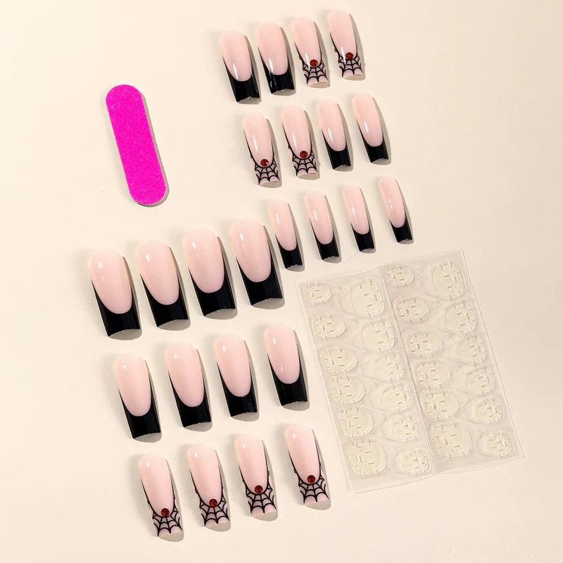 Spider Web Acrylic Nail Art Extensions Stornfield