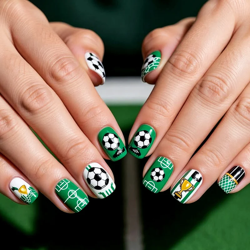 Soccer-Themed Nail Art Stornfield