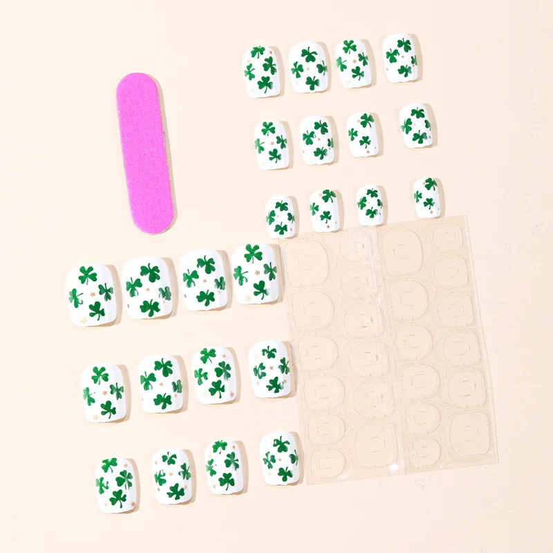 Shamrock-Themed Nail Art Extensions Stornfield