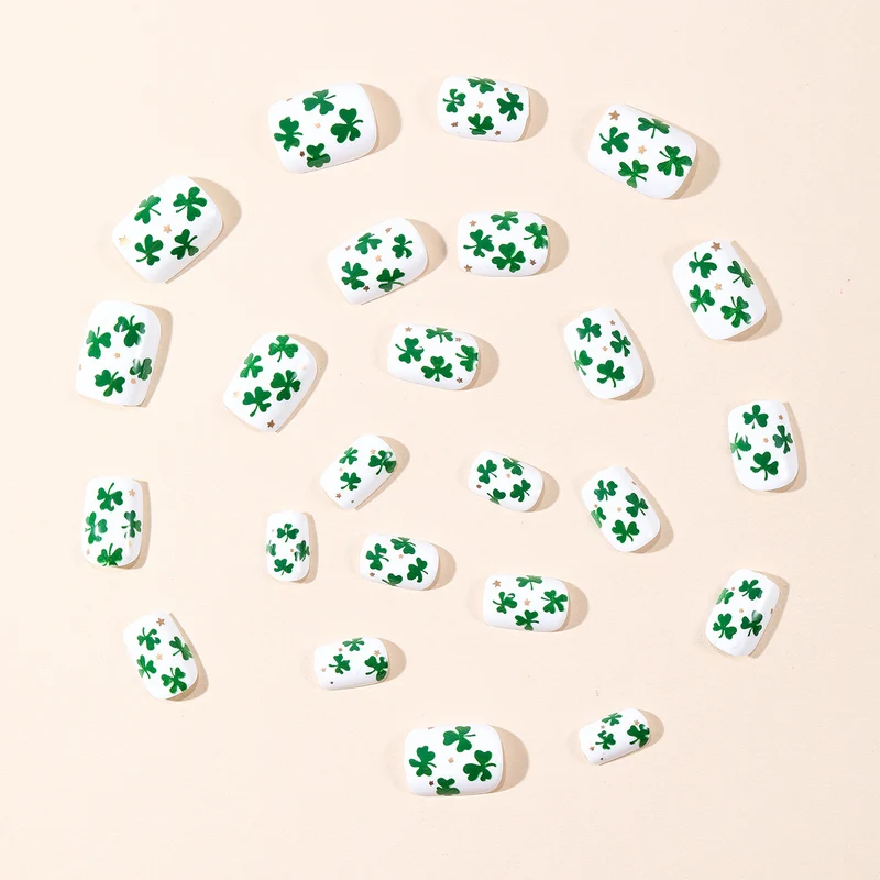 Shamrock-Themed Nail Art Extensions Stornfield