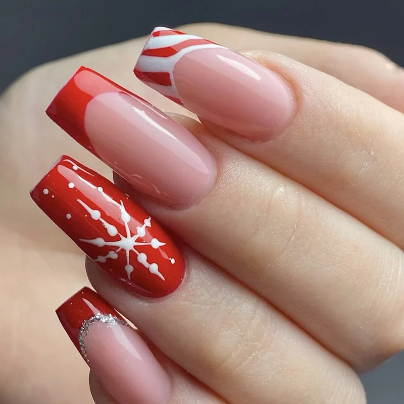 Seasonal Holiday-Themed Acrylic Nail Art Extensions Stornfield