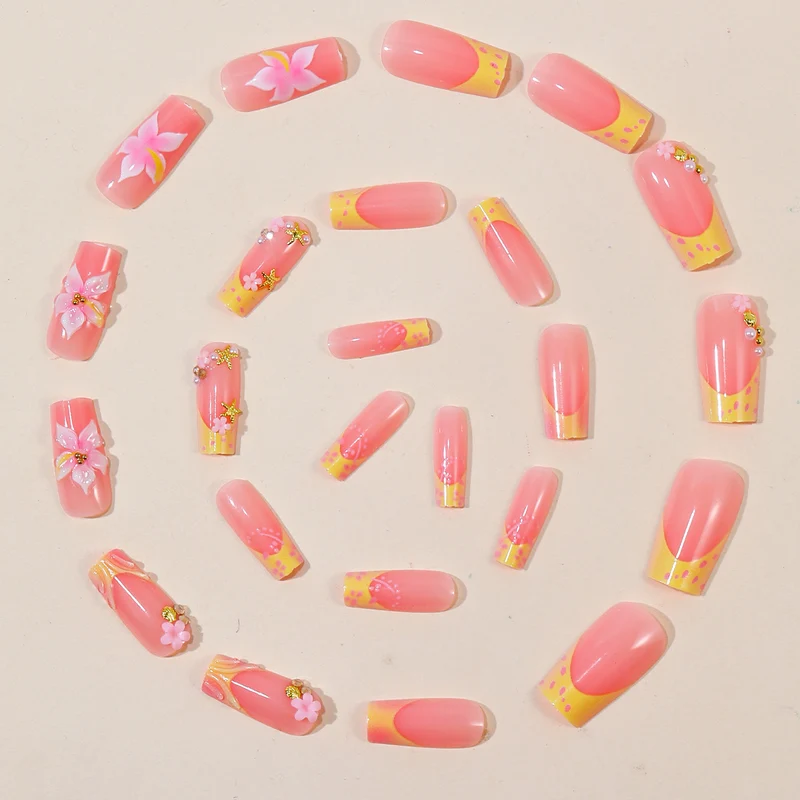 Sea-Inspired Decorative Acrylic Nail Art Extensions Stornfield