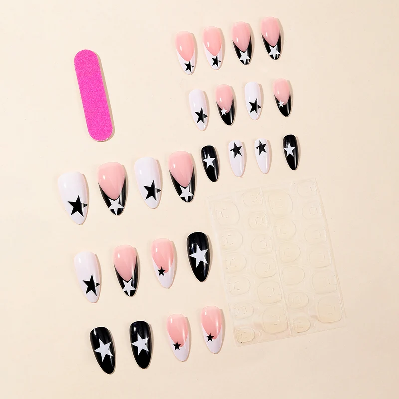 Stylish Star Accent Stiletto Nail Art Stornfield