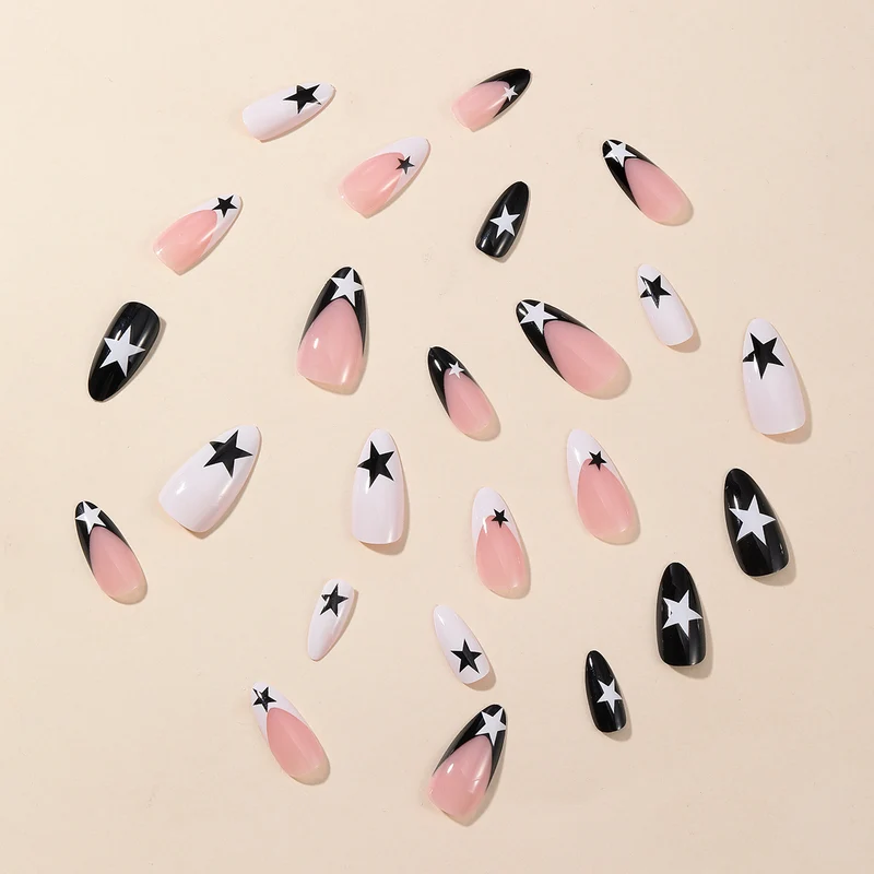 Stylish Star Accent Stiletto Nail Art Stornfield