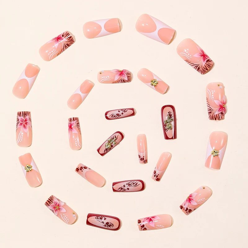 Stylish Floral and Animal Print Nail Art Extensions Stornfield