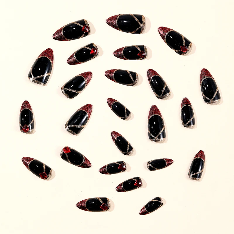 Stiletto Nail Art Extensions with Gem Accents Stornfield