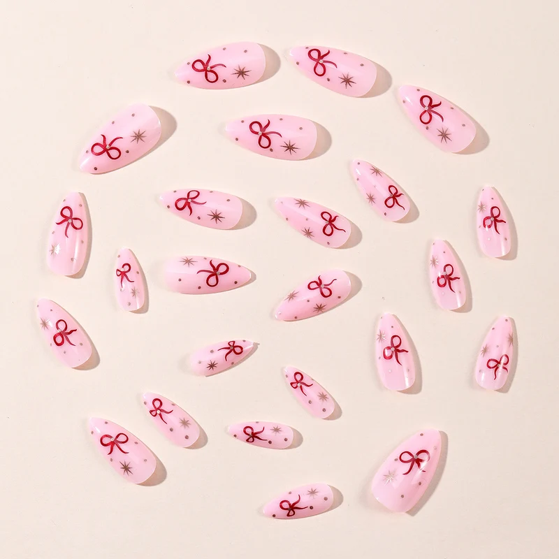 Stiletto Nail Art Extensions with Bow Accents Stornfield