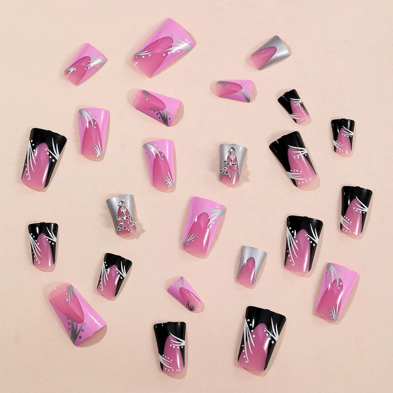 Stiletto Acrylic Nail Art Extensions with Modern Design Stornfield