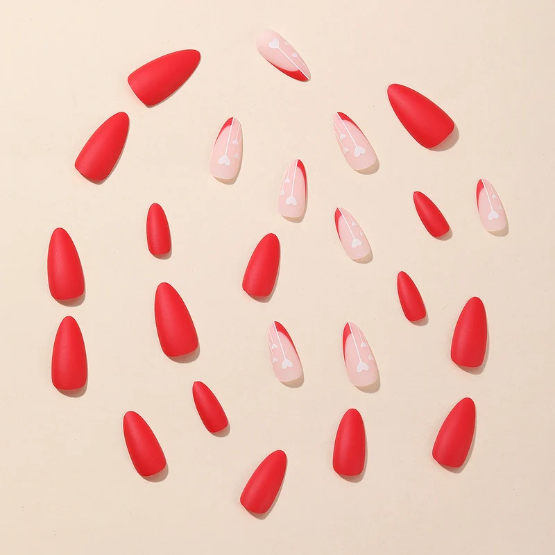 Heart-Inspired Acrylic Nail Art Design Stornfield