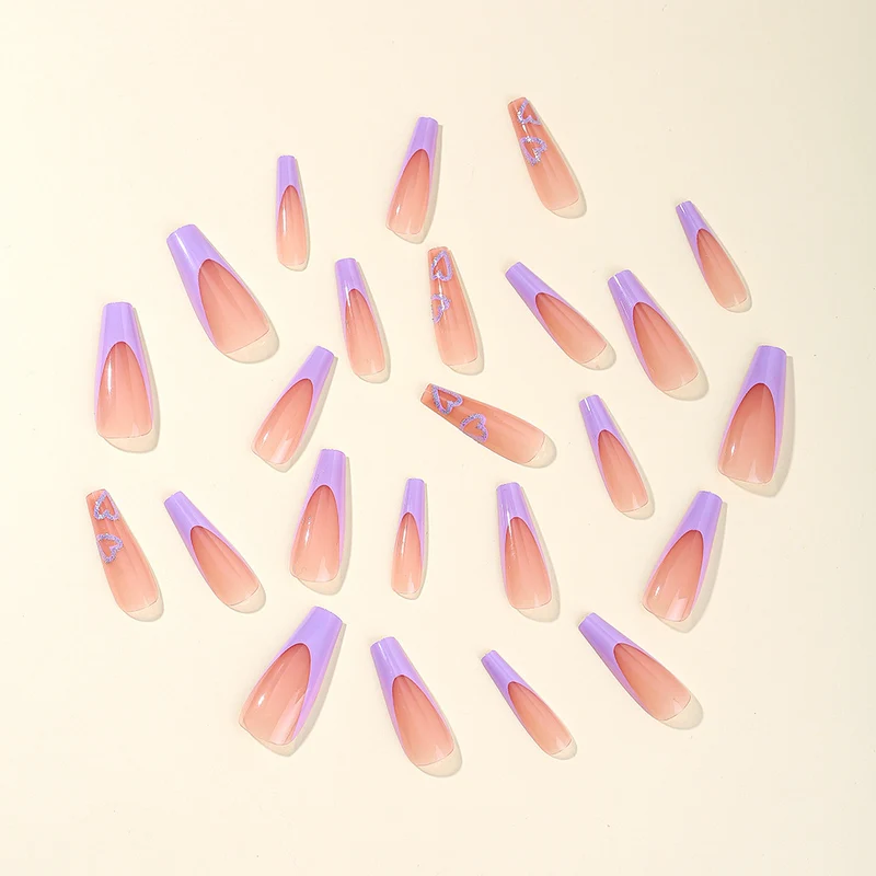 Heart-Embellished Long Acrylic Nail Art Stornfield