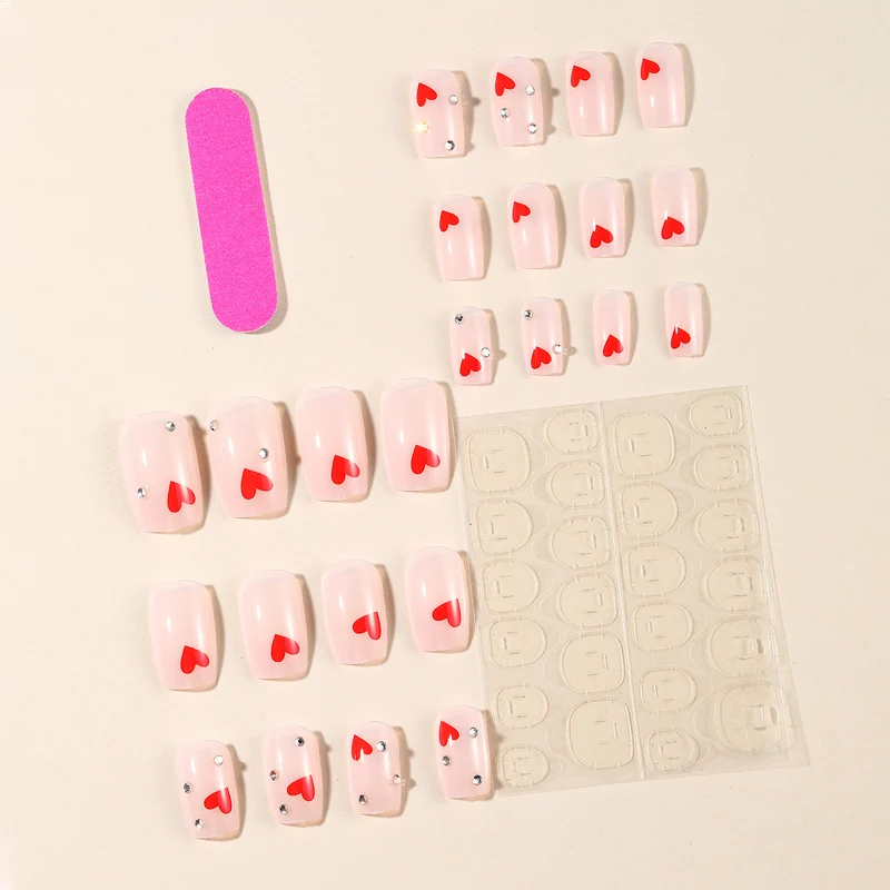 Heart-Accent Decorative Nail Art Extensions Stornfield