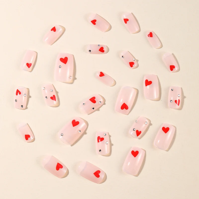 Heart-Accent Decorative Nail Art Extensions Stornfield