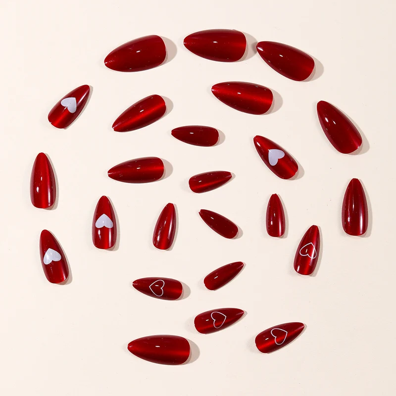 Heart Accent Acrylic Nail Design Stornfield