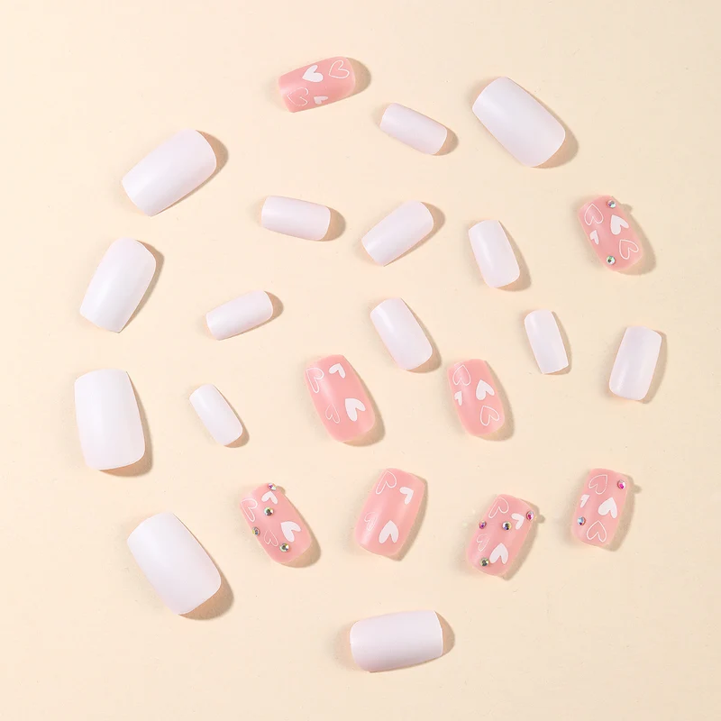 Heart-Accent Acrylic Nail Art Extensions Stornfield 1789713427