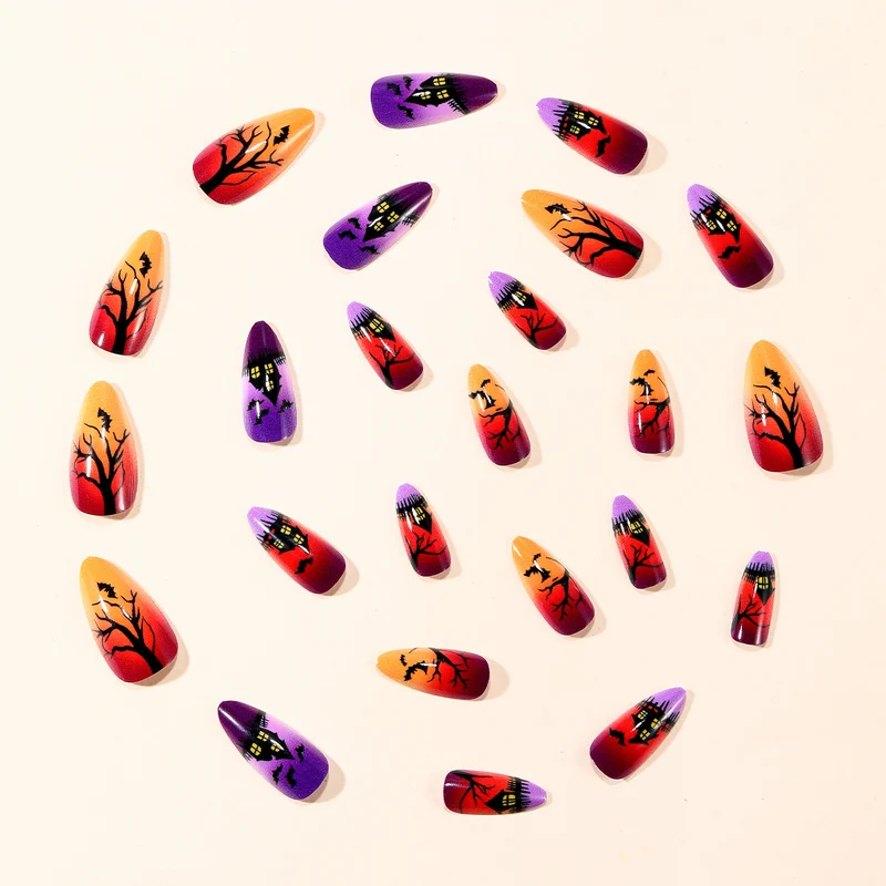 Haunted Night-Themed Nail Art Extensions Stornfield