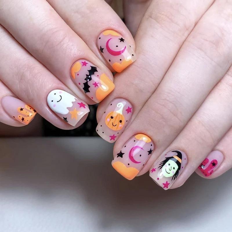 Halloween-Themed Whimsical Nail Art Set Stornfield