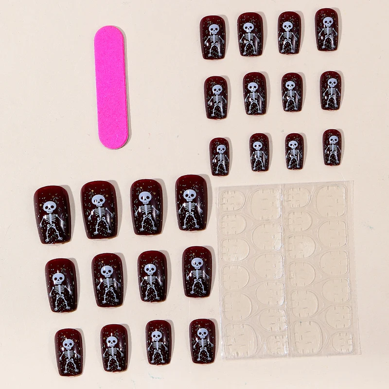 Halloween-Themed Skeleton Nail Art Set Stornfield