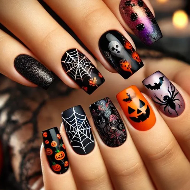 Halloween-Themed Decorative Nail Art Extensions Stornfield